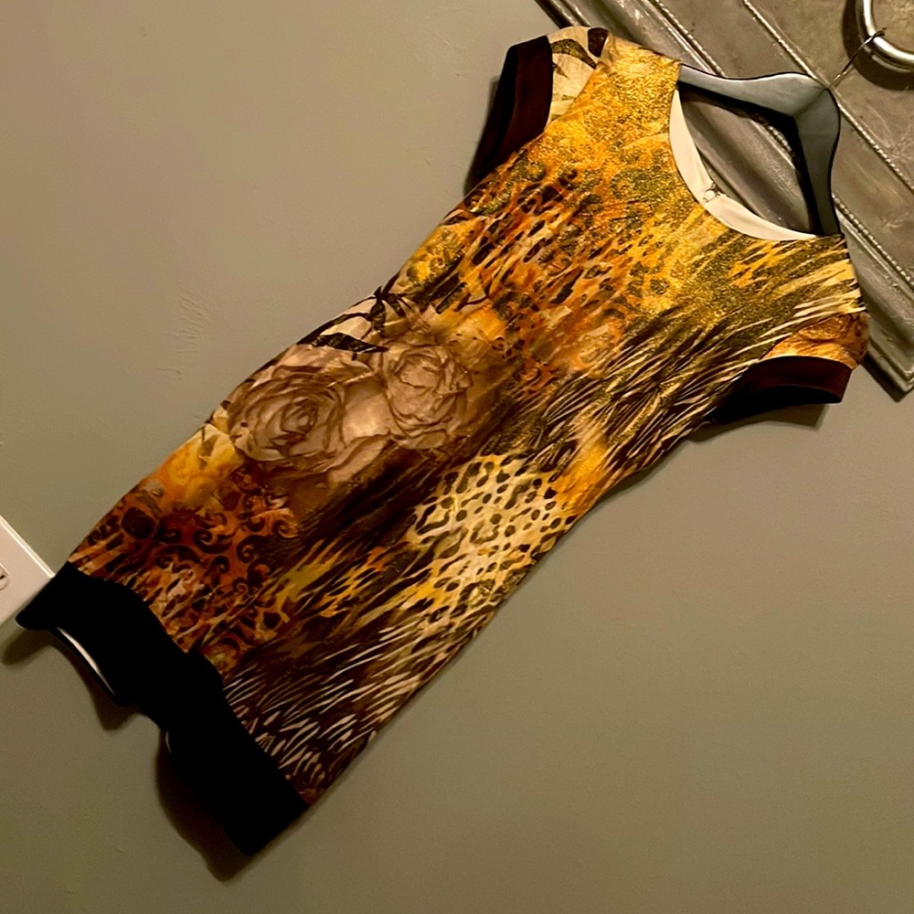 Cache Women's 2 Metallic Gold with multiple animal prints with some roses!!